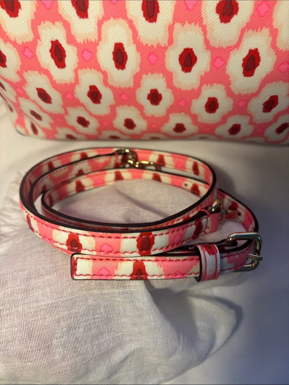 NWOT Kate Spade Laurel Way Evangelie Satchel - Ikat Posy PinK - Full Set!